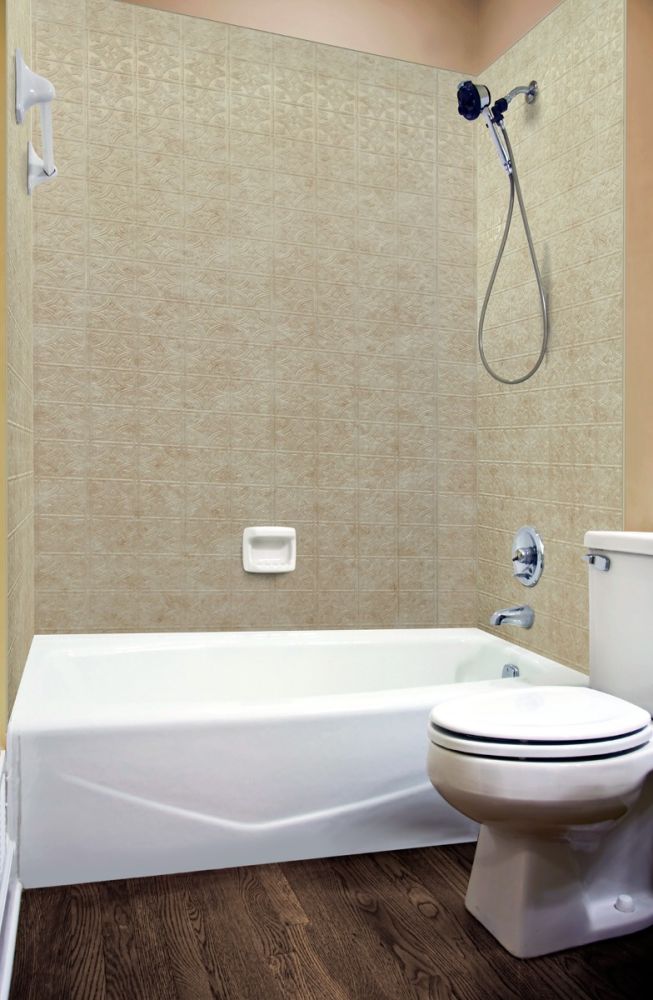 Std. Savannah Travertine Tub & Shower Wall Kit - Inviting Homes Ltd.